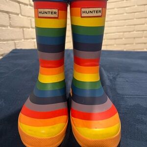 Hunter Kids Rainbow Striped Boots